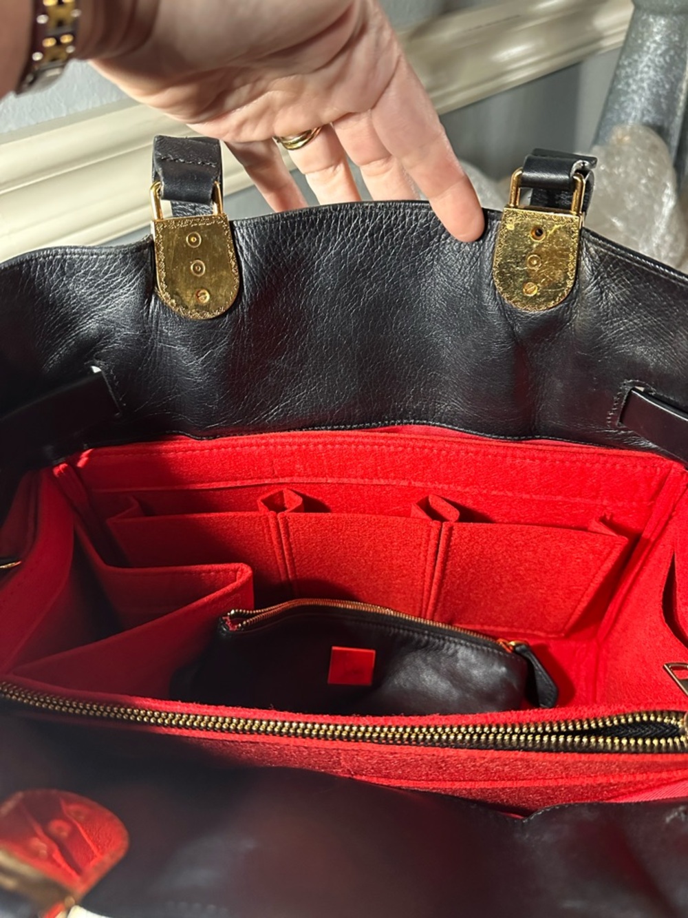 Christian Louboutin Black Tote with Gold Accents - Picture 10 of 16
